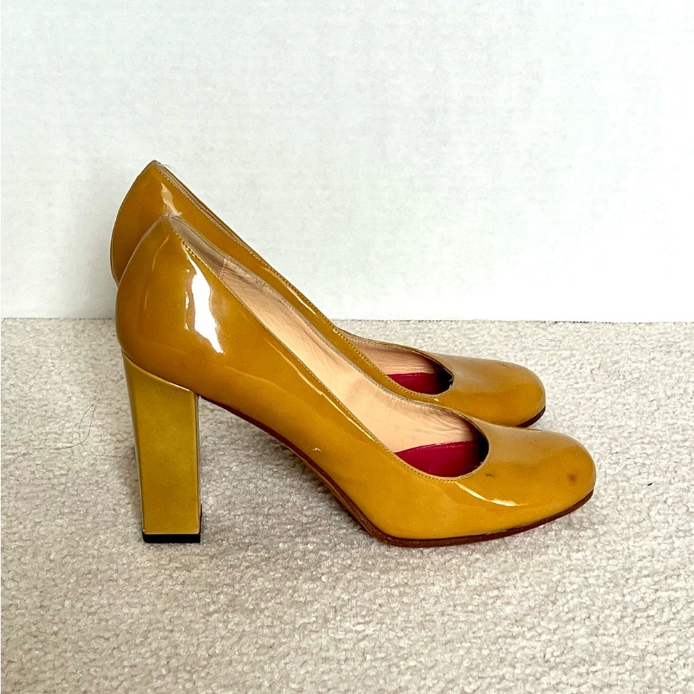 KATE SPADE New York Tan Brown Patent Leather Heels Size 7 Preowned